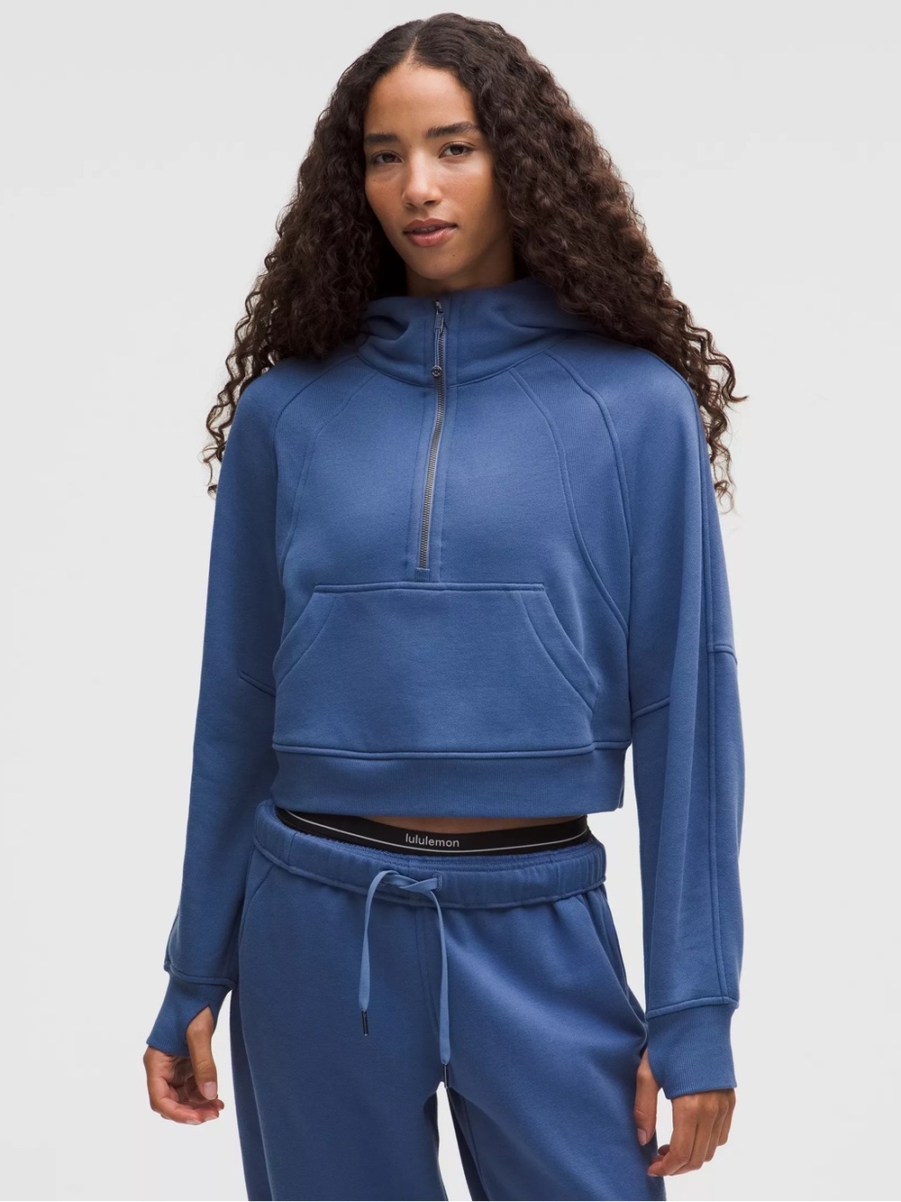 lululemon athletica Women's scuba oversized Half-Zip Hoodie in Blue Twill